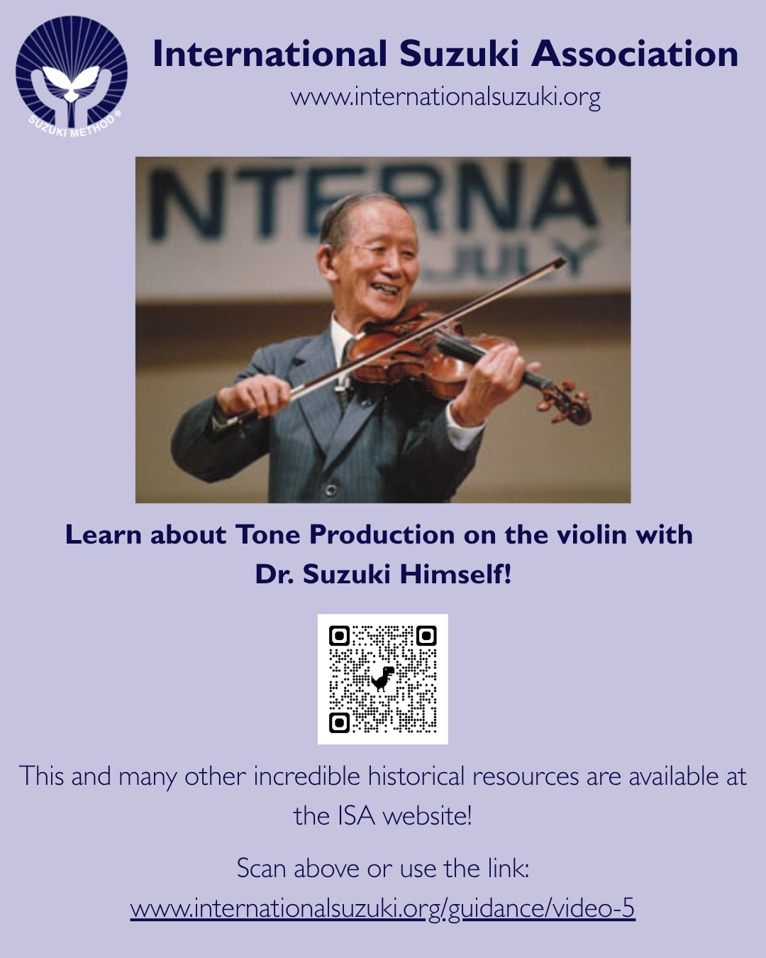 Tone Production lessons with Dr Suzuki available!