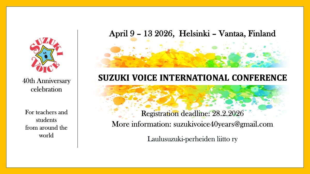 SUZUKI™ Voice International Conference FINLAND